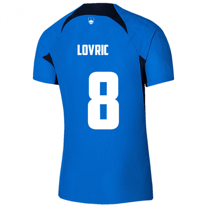 Børn Slovenien Sandi Lovric #8 Blå Udebane Spillertrøjer 24-26 Trøje T-Shirt