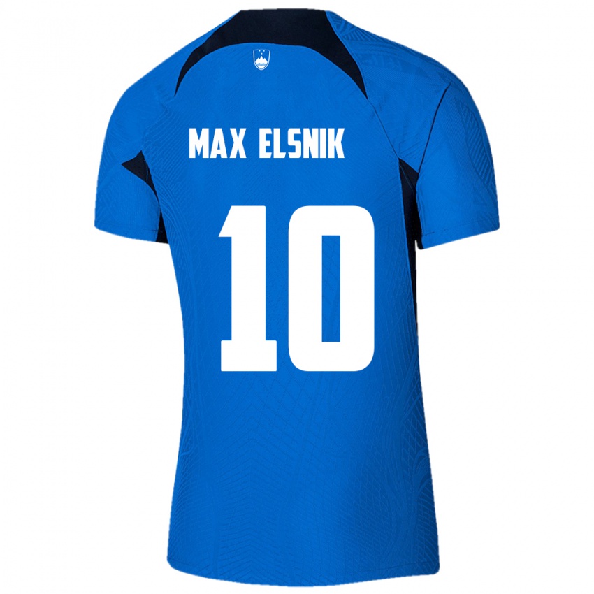 Børn Slovenien Timi Max Elsnik #10 Blå Udebane Spillertrøjer 24-26 Trøje T-Shirt