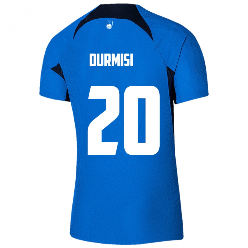 Børn Slovenien Arman Durmisi #20 Blå Udebane Spillertrøjer 24-26 Trøje T-Shirt