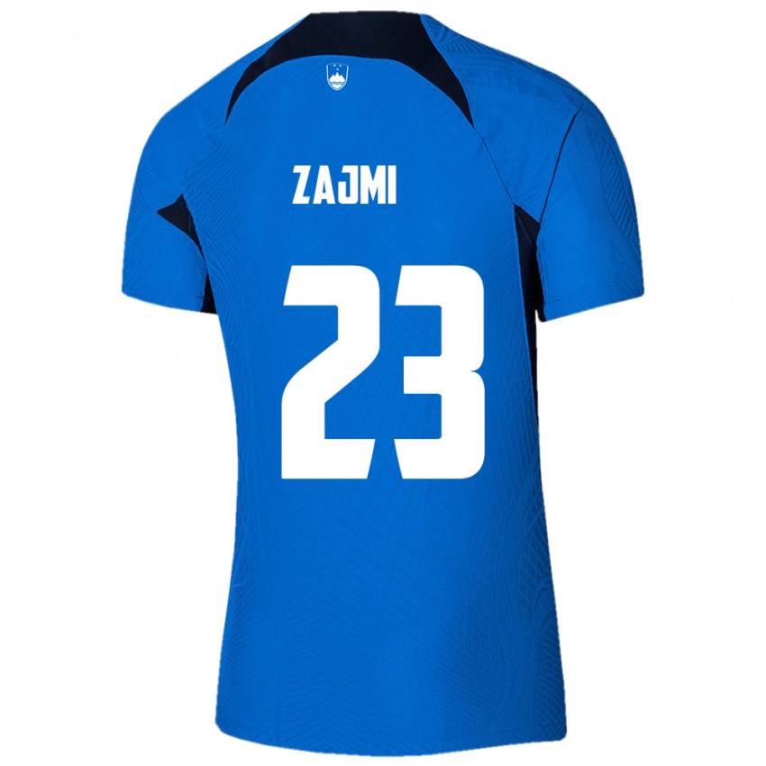 Børn Slovenien Luana Zajmi #23 Blå Udebane Spillertrøjer 24-26 Trøje T-Shirt