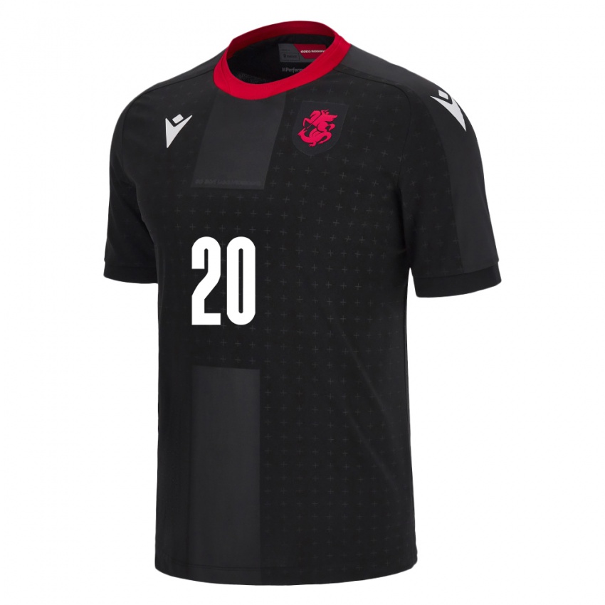 Børn Georgia Elene Enjibadze #20 Sort Udebane Spillertrøjer 24-26 Trøje T-Shirt