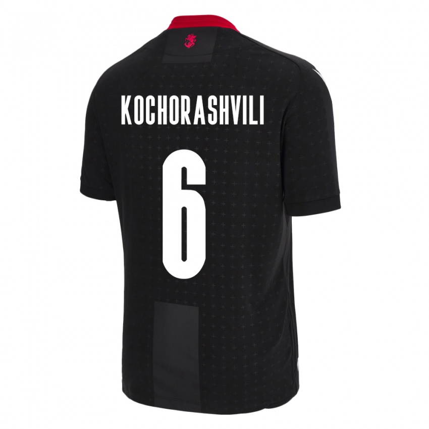 Børn Georgia Giorgi Kochorashvili #6 Sort Udebane Spillertrøjer 24-26 Trøje T-Shirt