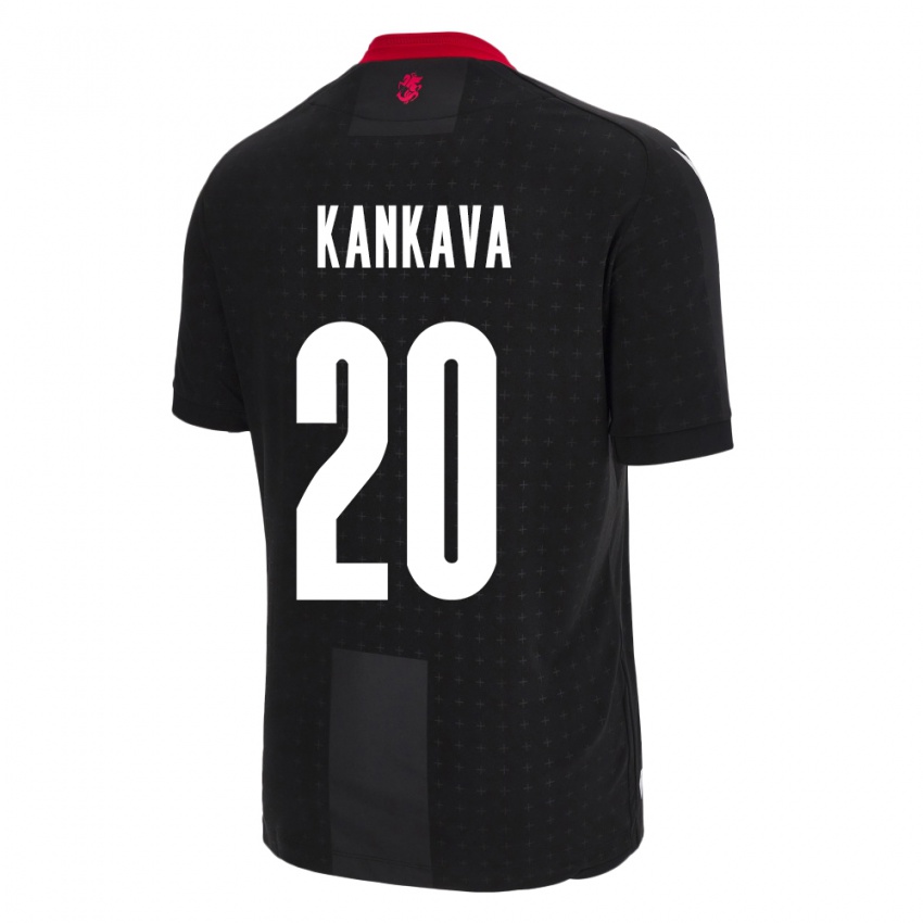 Børn Georgia Jaba Kankava #20 Sort Udebane Spillertrøjer 24-26 Trøje T-Shirt