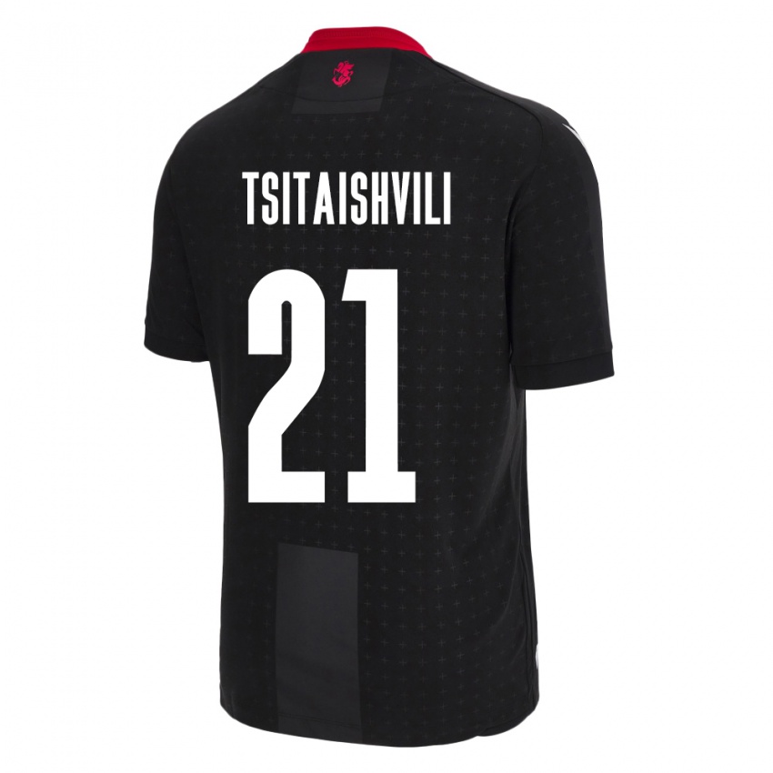 Børn Georgia Georgiy Tsitaishvili #21 Sort Udebane Spillertrøjer 24-26 Trøje T-Shirt