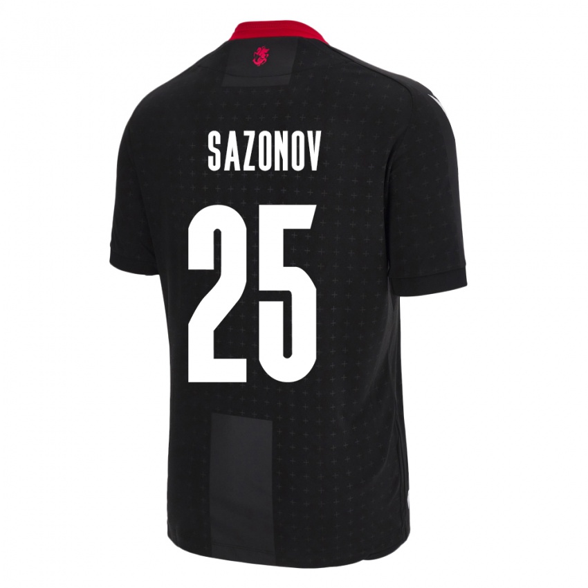 Børn Georgia Saba Sazonov #25 Sort Udebane Spillertrøjer 24-26 Trøje T-Shirt