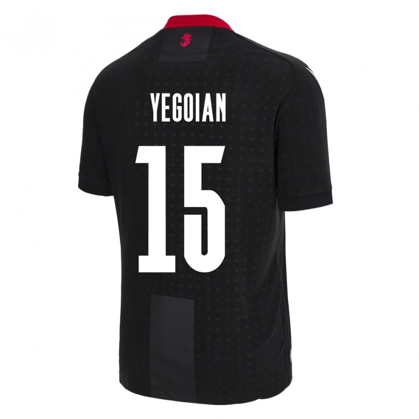 Børn Georgia Irakli Yegoian #15 Sort Udebane Spillertrøjer 24-26 Trøje T-Shirt