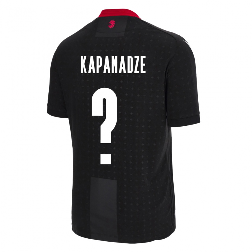 Børn Georgia Avto Kapanadze #0 Sort Udebane Spillertrøjer 24-26 Trøje T-Shirt