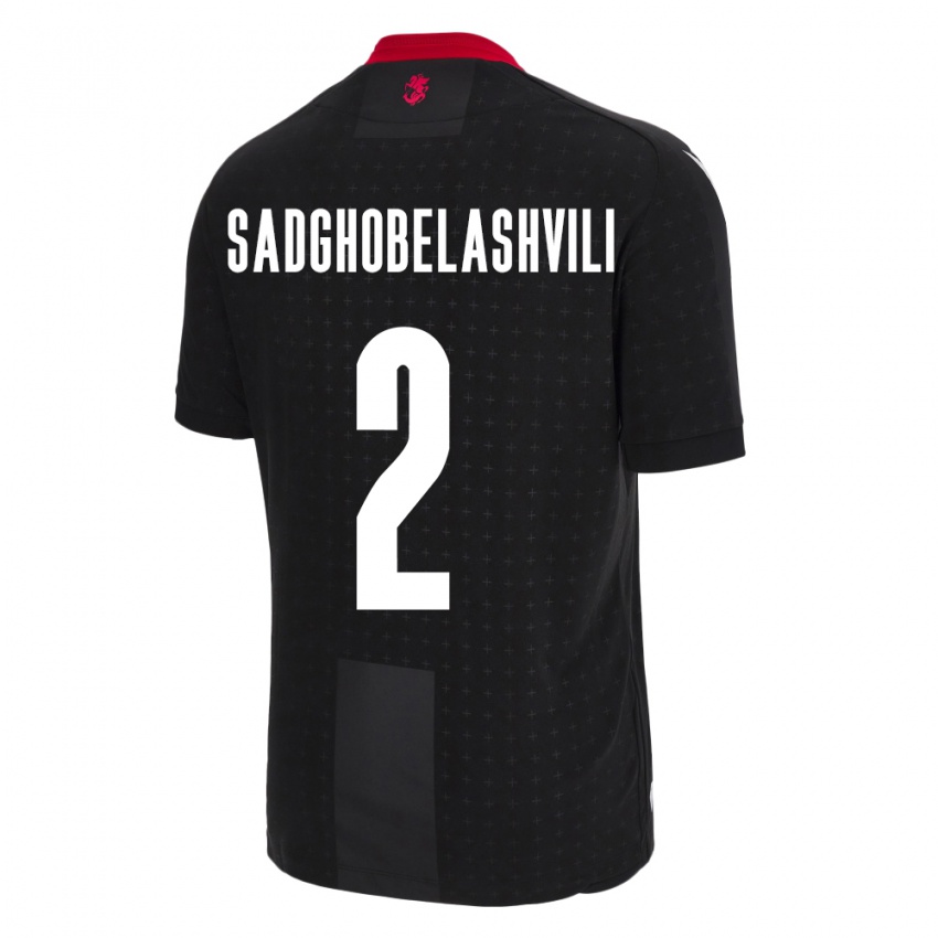 Børn Georgia Gela Sadghobelashvili #2 Sort Udebane Spillertrøjer 24-26 Trøje T-Shirt