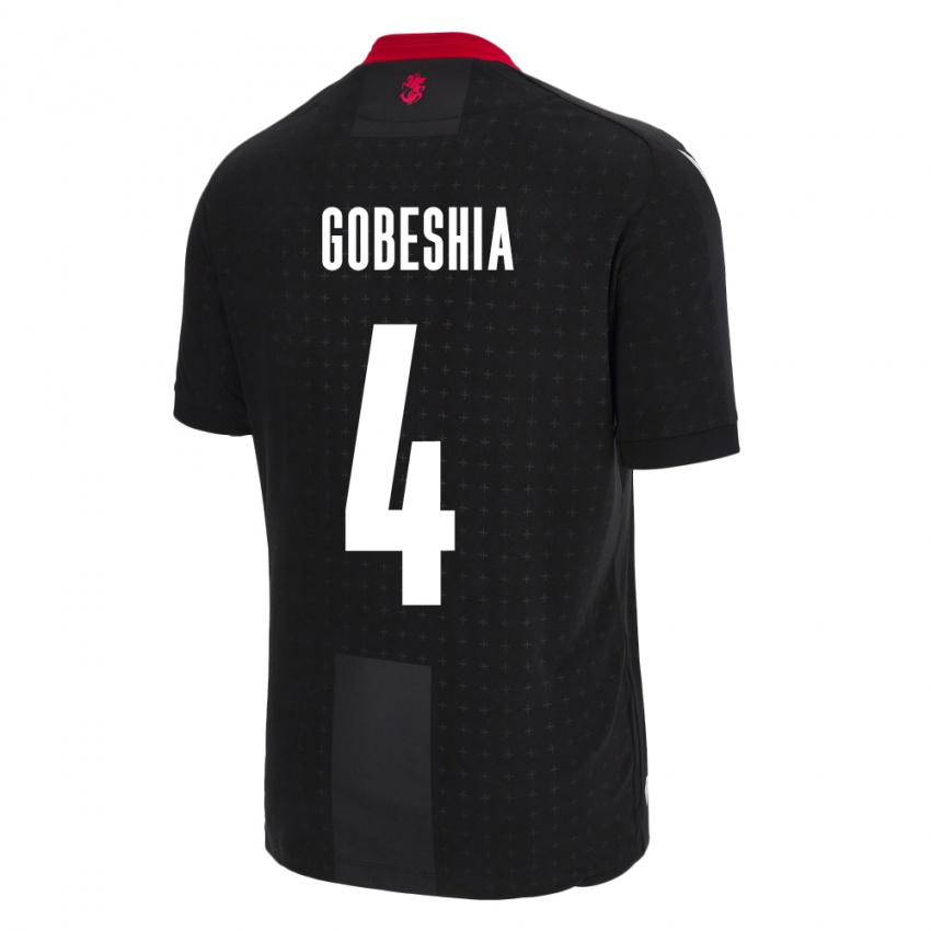 Børn Georgia Tengo Gobeshia #4 Sort Udebane Spillertrøjer 24-26 Trøje T-Shirt