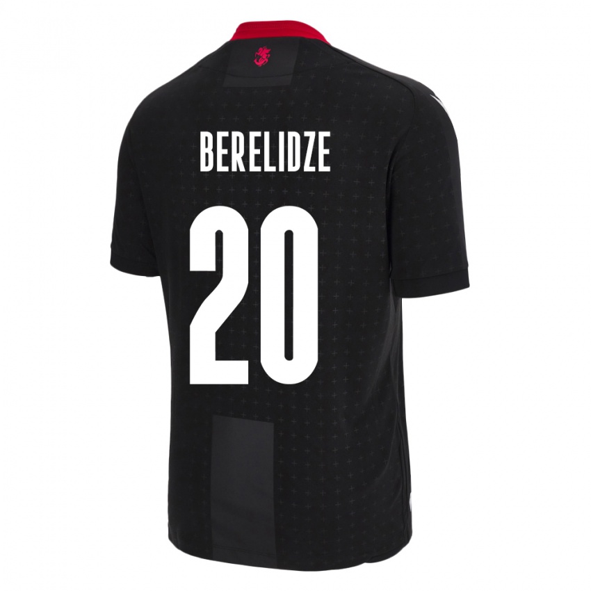 Børn Georgia Tsotne Berelidze #20 Sort Udebane Spillertrøjer 24-26 Trøje T-Shirt