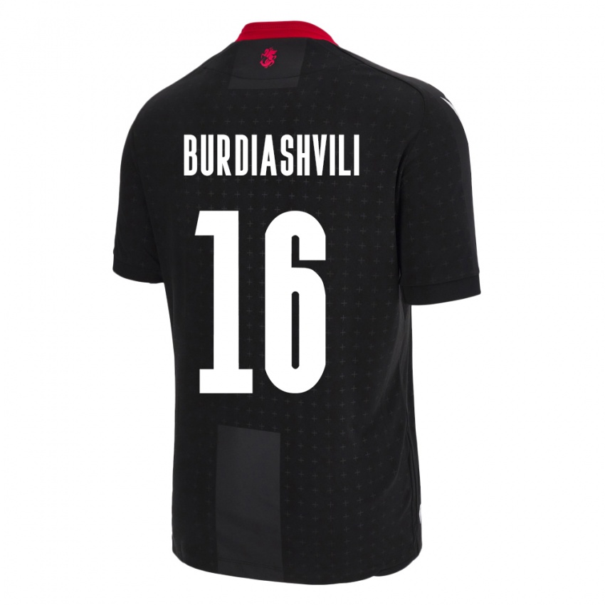 Børn Georgia Beka Burdiashvili #16 Sort Udebane Spillertrøjer 24-26 Trøje T-Shirt