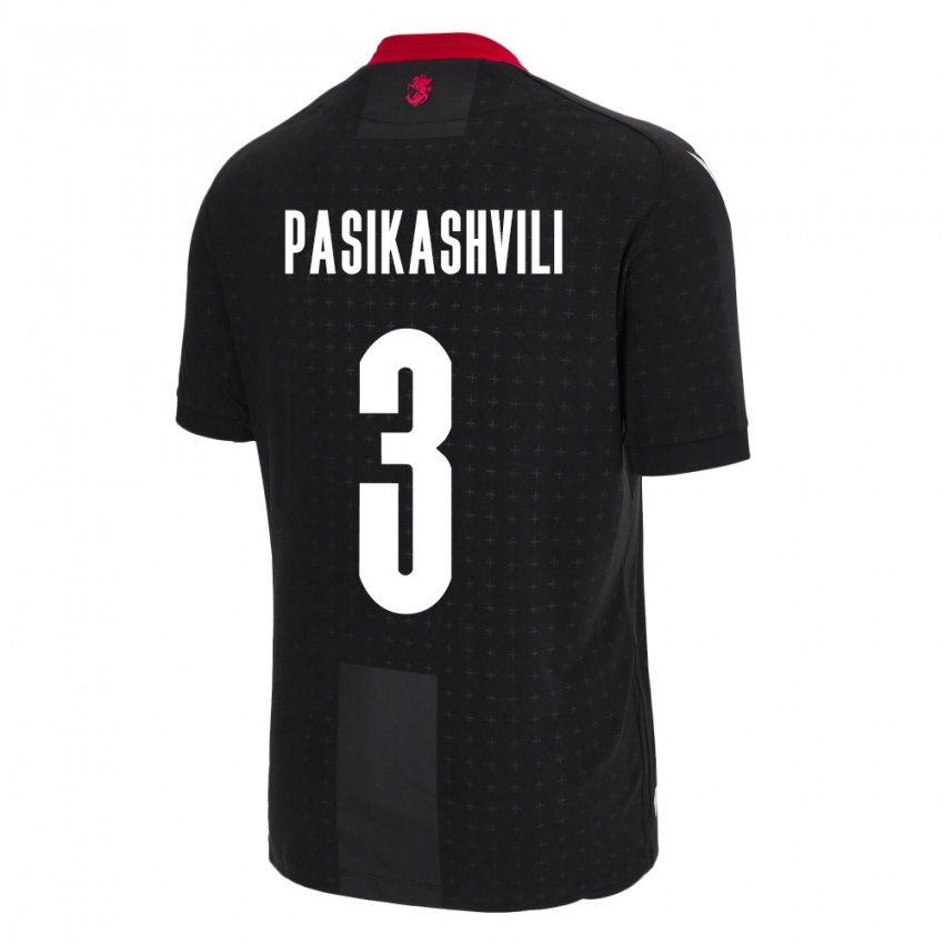 Børn Georgia Nino Pasikashvili #3 Sort Udebane Spillertrøjer 24-26 Trøje T-Shirt