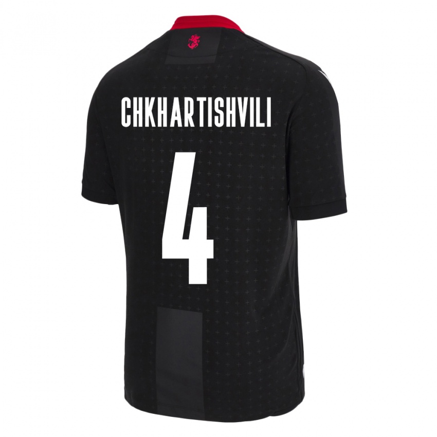 Børn Georgia Nino Chkhartishvili #4 Sort Udebane Spillertrøjer 24-26 Trøje T-Shirt