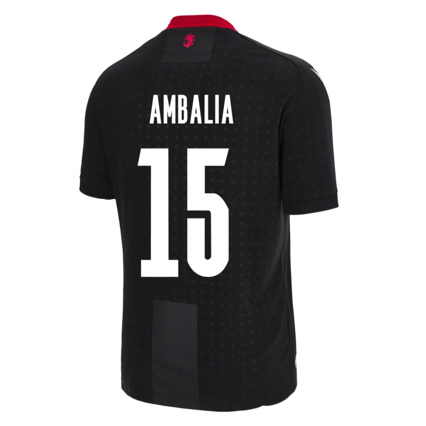 Børn Georgia Tinatin Ambalia #15 Sort Udebane Spillertrøjer 24-26 Trøje T-Shirt