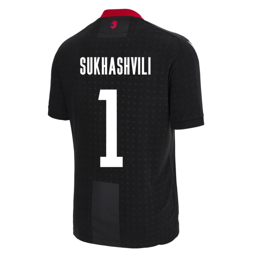 Børn Georgia Teona Sukhashvili #1 Sort Udebane Spillertrøjer 24-26 Trøje T-Shirt