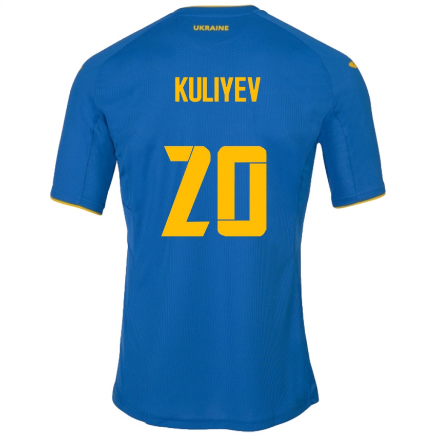 Børn Ukraine Eldar Kuliyev #20 Blå Udebane Spillertrøjer 24-26 Trøje T-Shirt