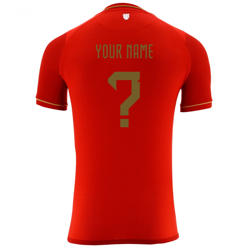 Børn Bolivia Dit Navn #0 Rød Udebane Spillertrøjer 24-26 Trøje T-Shirt