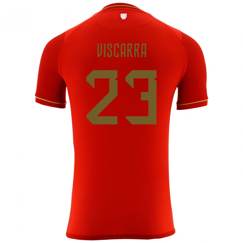 Børn Bolivia Guillermo Viscarra #23 Rød Udebane Spillertrøjer 24-26 Trøje T-Shirt