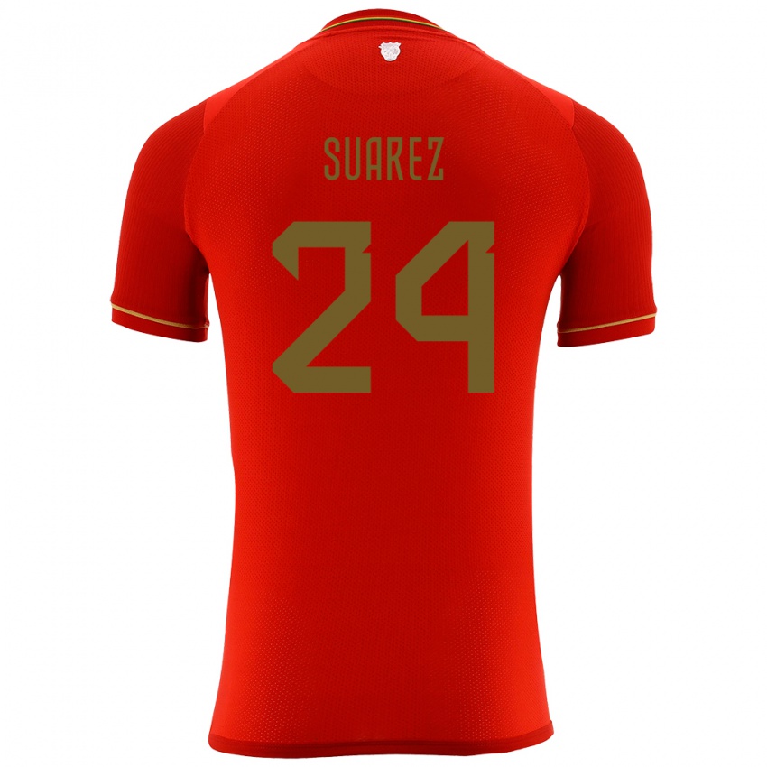 Børn Bolivia Marcelo Suárez #24 Rød Udebane Spillertrøjer 24-26 Trøje T-Shirt