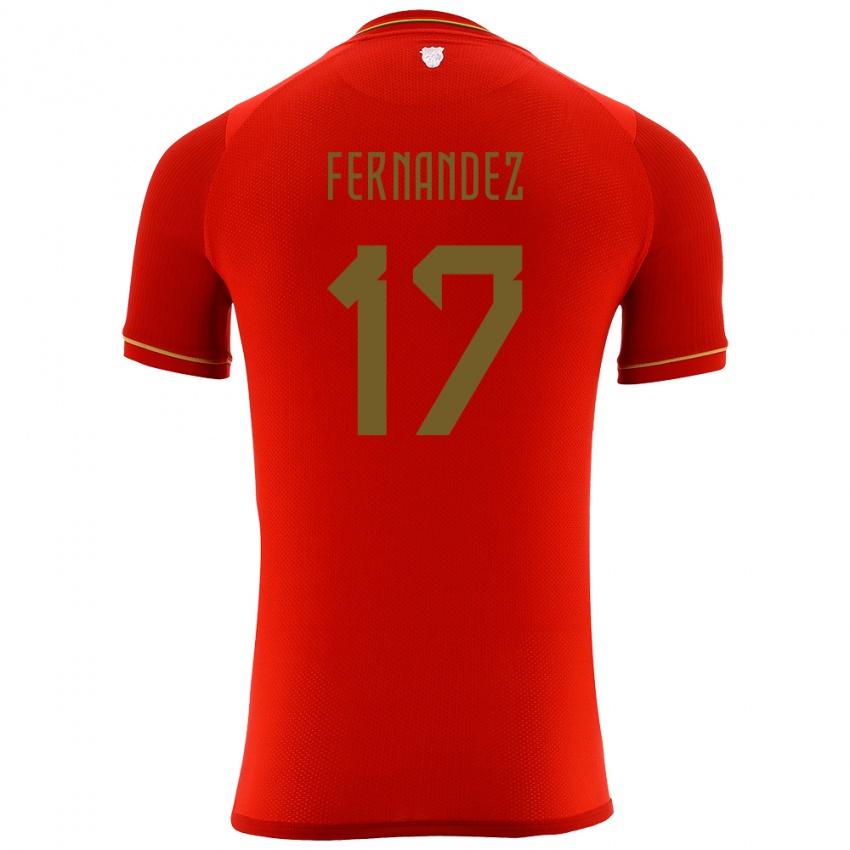 Børn Bolivia Roberto Fernández #17 Rød Udebane Spillertrøjer 24-26 Trøje T-Shirt