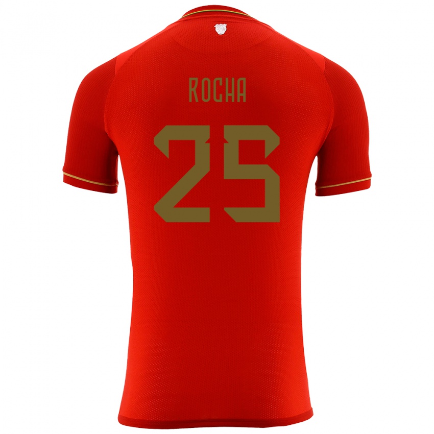 Børn Bolivia Yomar Rocha #25 Rød Udebane Spillertrøjer 24-26 Trøje T-Shirt