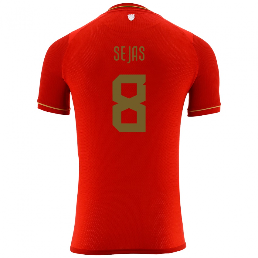 Børn Bolivia Carlos Sejas #8 Rød Udebane Spillertrøjer 24-26 Trøje T-Shirt