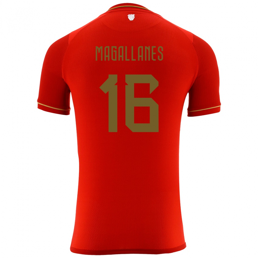 Børn Bolivia Juan Magallanes #16 Rød Udebane Spillertrøjer 24-26 Trøje T-Shirt