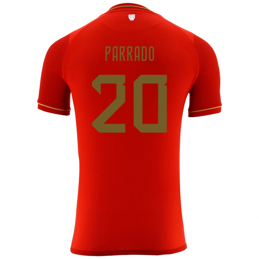 Børn Bolivia Diego Parrado #20 Rød Udebane Spillertrøjer 24-26 Trøje T-Shirt