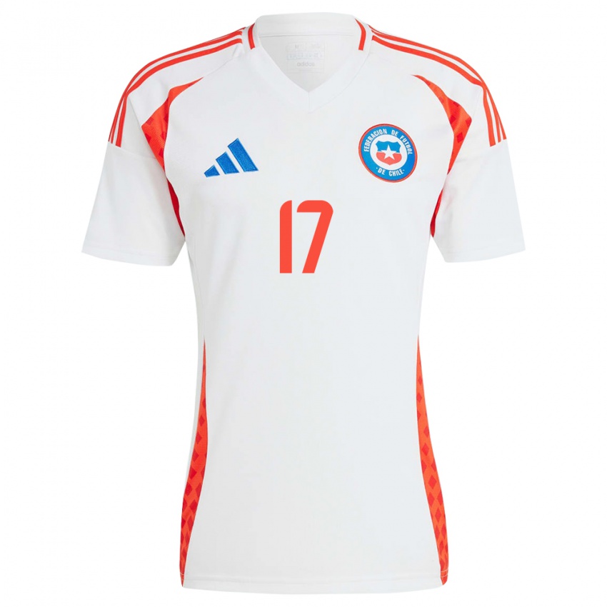 Børn Chile Fernanda Hidalgo #17 Hvid Udebane Spillertrøjer 24-26 Trøje T-Shirt