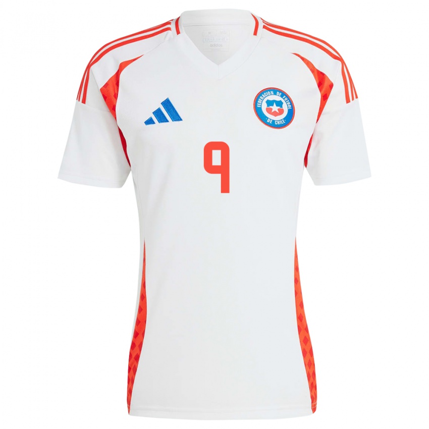 Børn Chile María José Urrutia #9 Hvid Udebane Spillertrøjer 24-26 Trøje T-Shirt