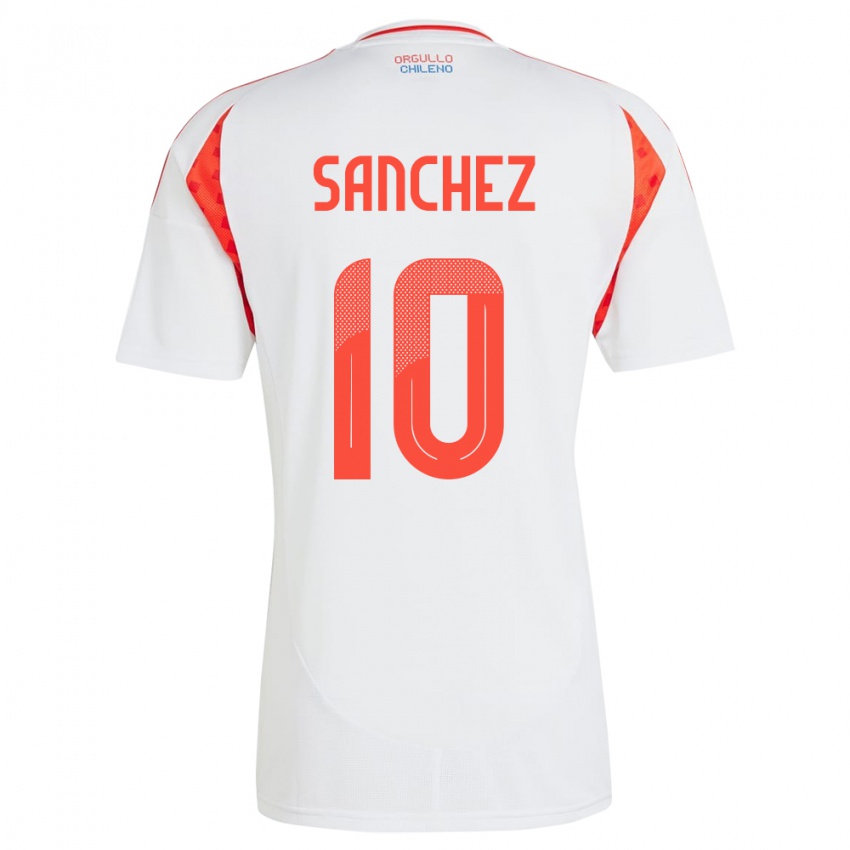 Børn Chile Alexis Sánchez #10 Hvid Udebane Spillertrøjer 24-26 Trøje T-Shirt