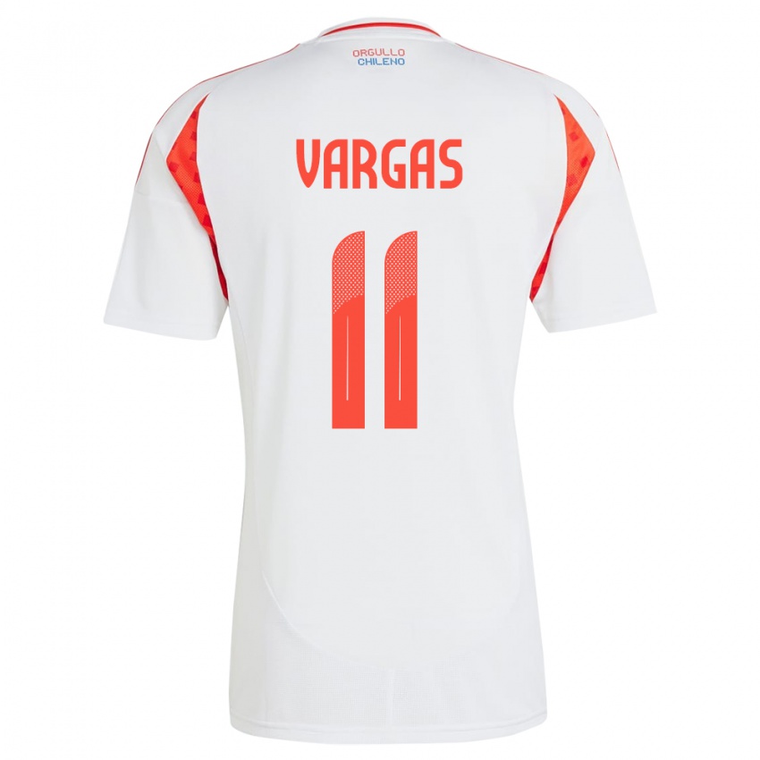 Børn Chile Eduardo Vargas #11 Hvid Udebane Spillertrøjer 24-26 Trøje T-Shirt
