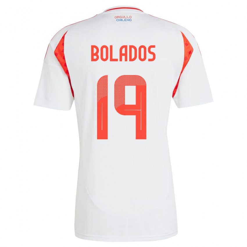 Børn Chile Marcos Bolados #19 Hvid Udebane Spillertrøjer 24-26 Trøje T-Shirt