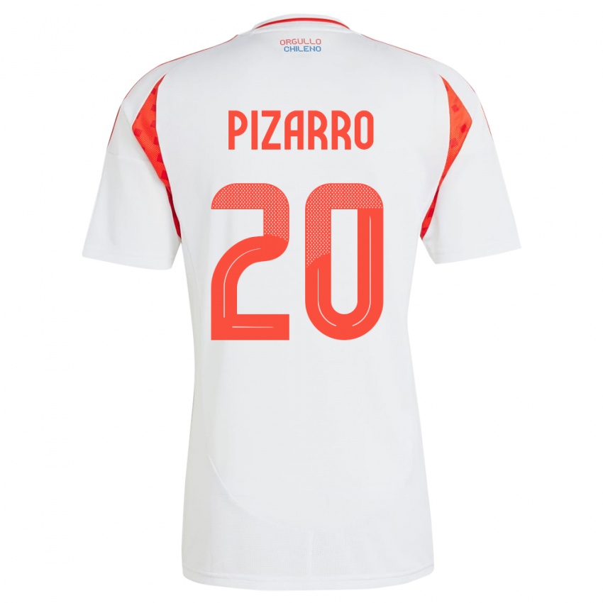 Børn Chile Damián Pizarro #20 Hvid Udebane Spillertrøjer 24-26 Trøje T-Shirt