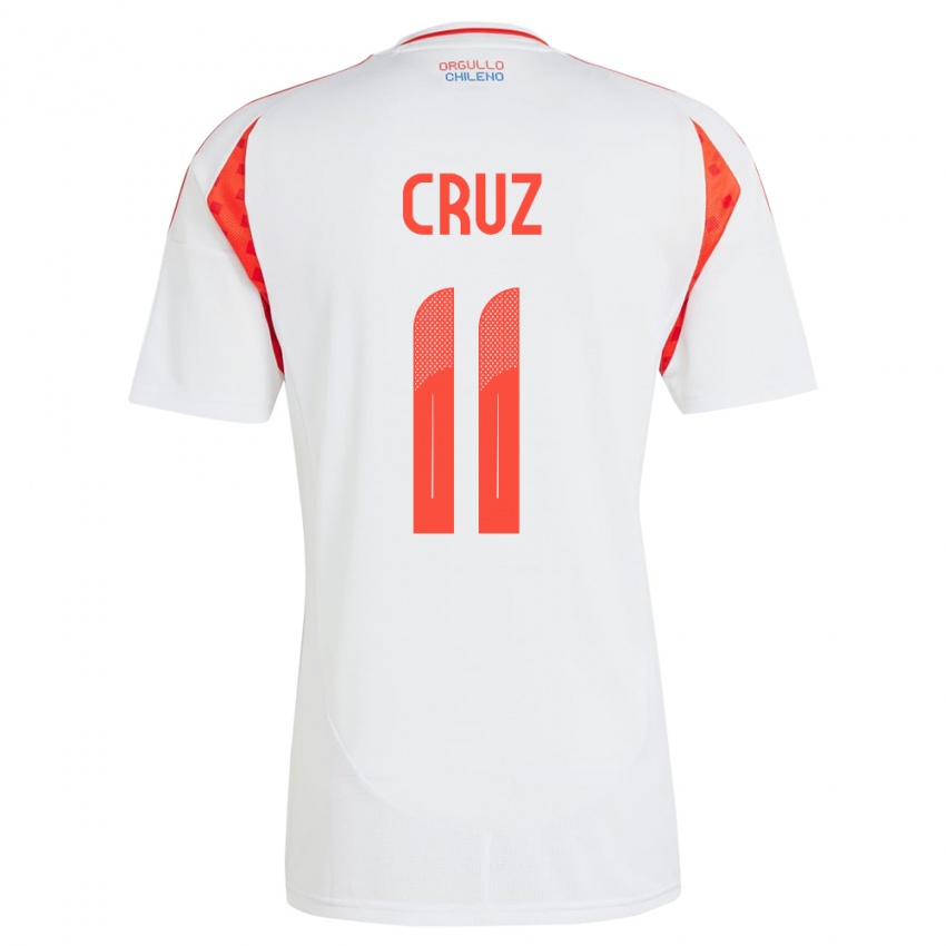 Børn Chile Joan Cruz #11 Hvid Udebane Spillertrøjer 24-26 Trøje T-Shirt