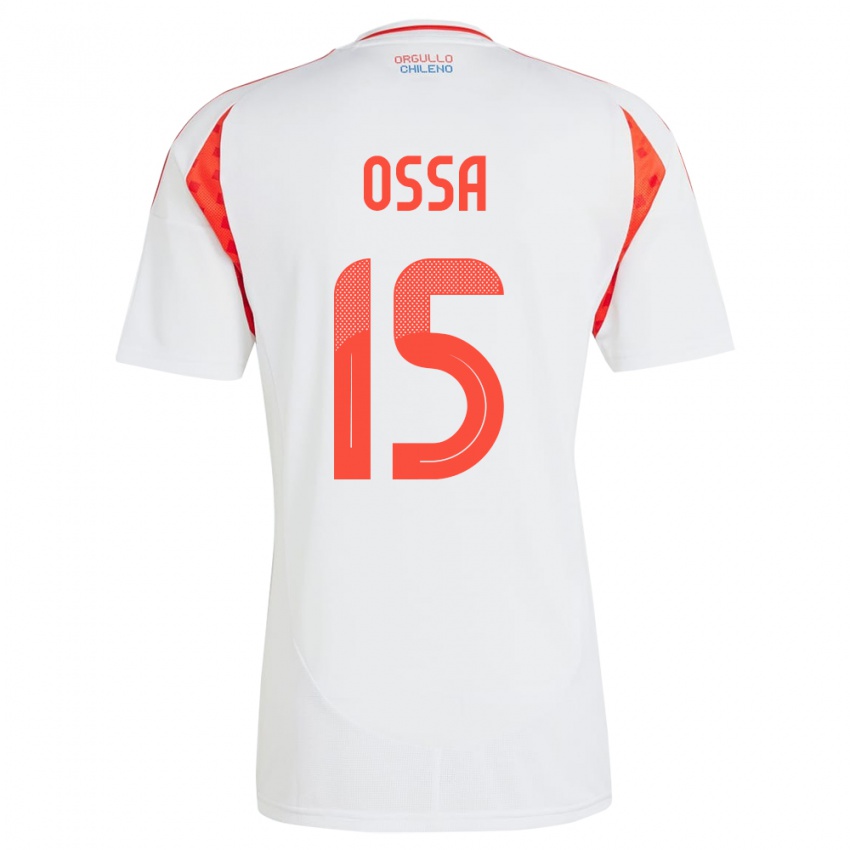 Børn Chile Diego Ossa #15 Hvid Udebane Spillertrøjer 24-26 Trøje T-Shirt