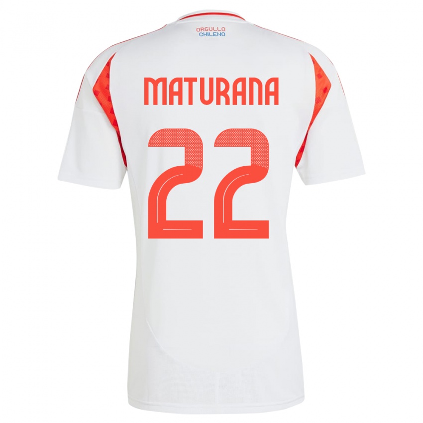 Børn Chile Martín Maturana #22 Hvid Udebane Spillertrøjer 24-26 Trøje T-Shirt