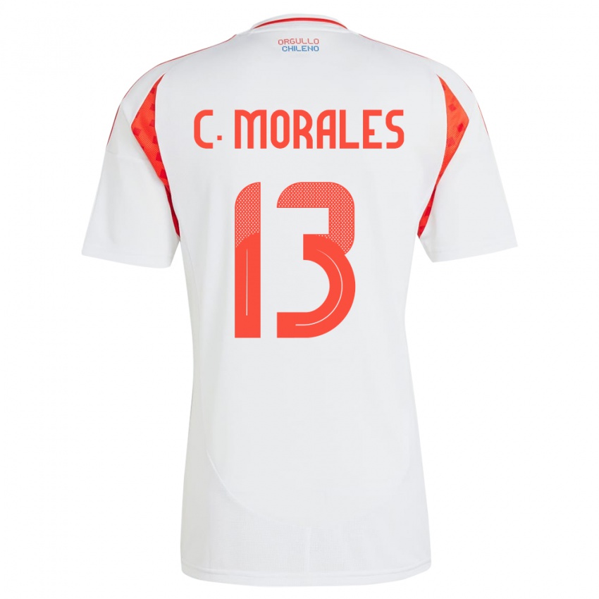 Børn Chile Cristián Morales #13 Hvid Udebane Spillertrøjer 24-26 Trøje T-Shirt