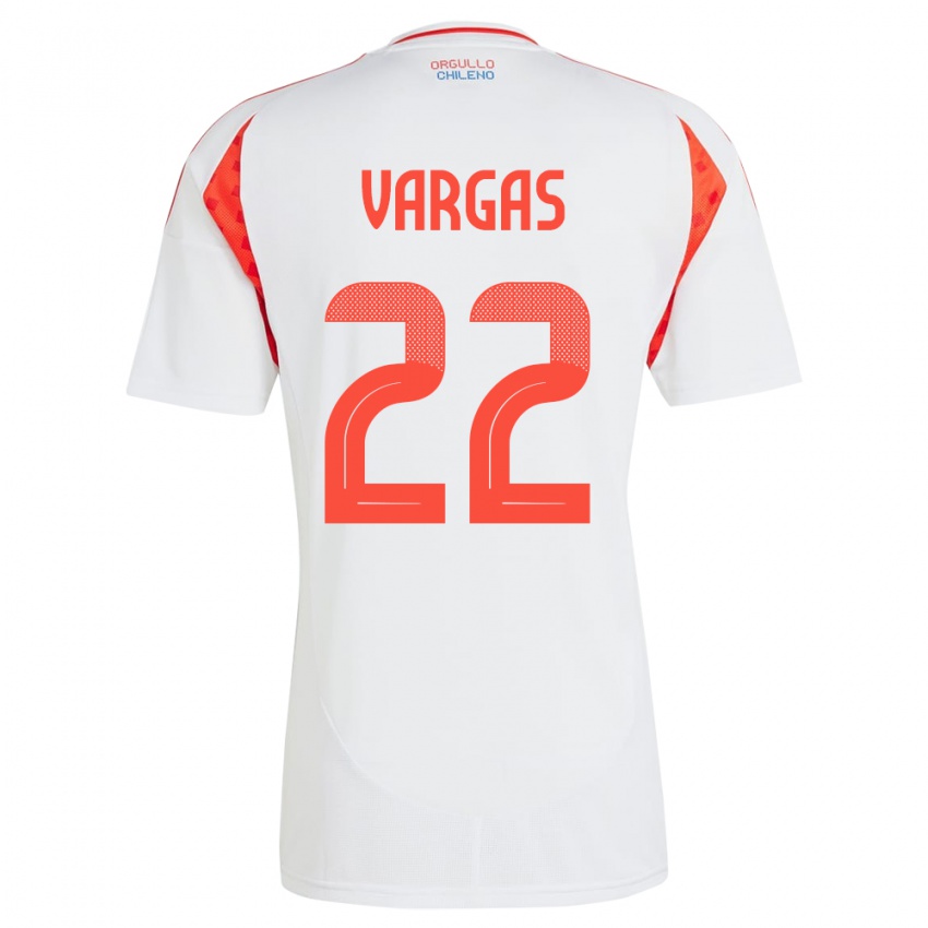 Børn Chile Diego Vargas #22 Hvid Udebane Spillertrøjer 24-26 Trøje T-Shirt