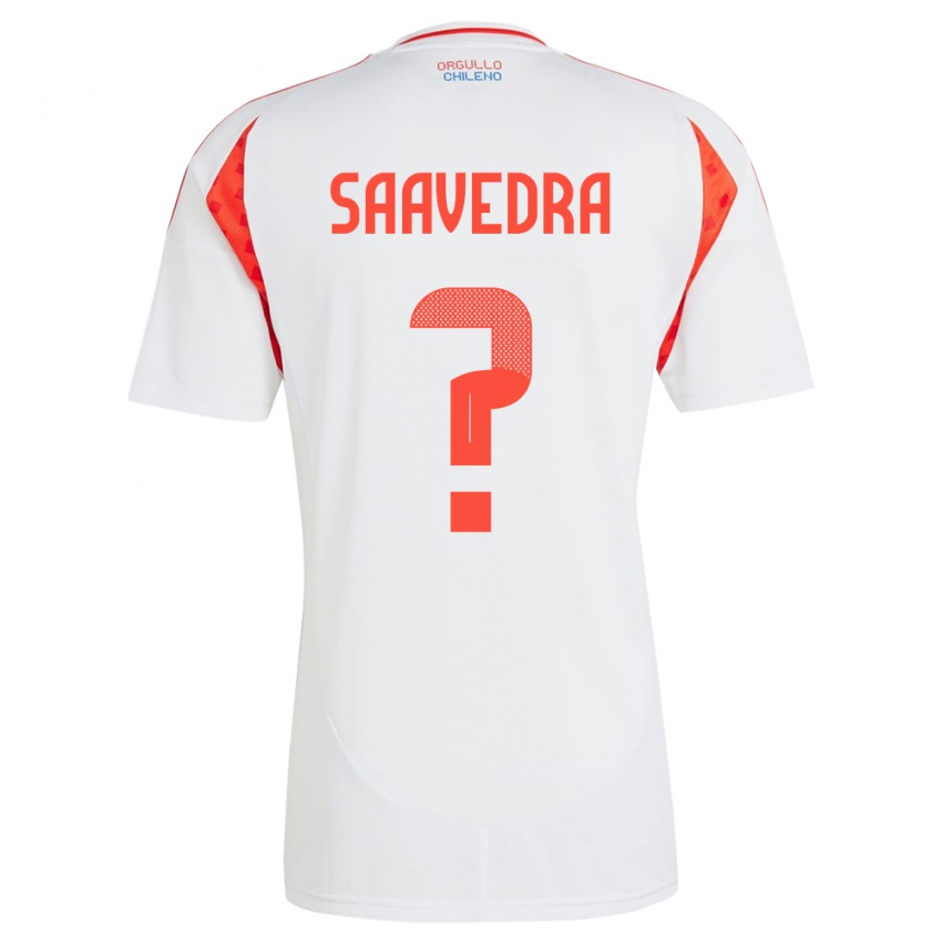 Børn Chile Danilo Saavedra #0 Hvid Udebane Spillertrøjer 24-26 Trøje T-Shirt