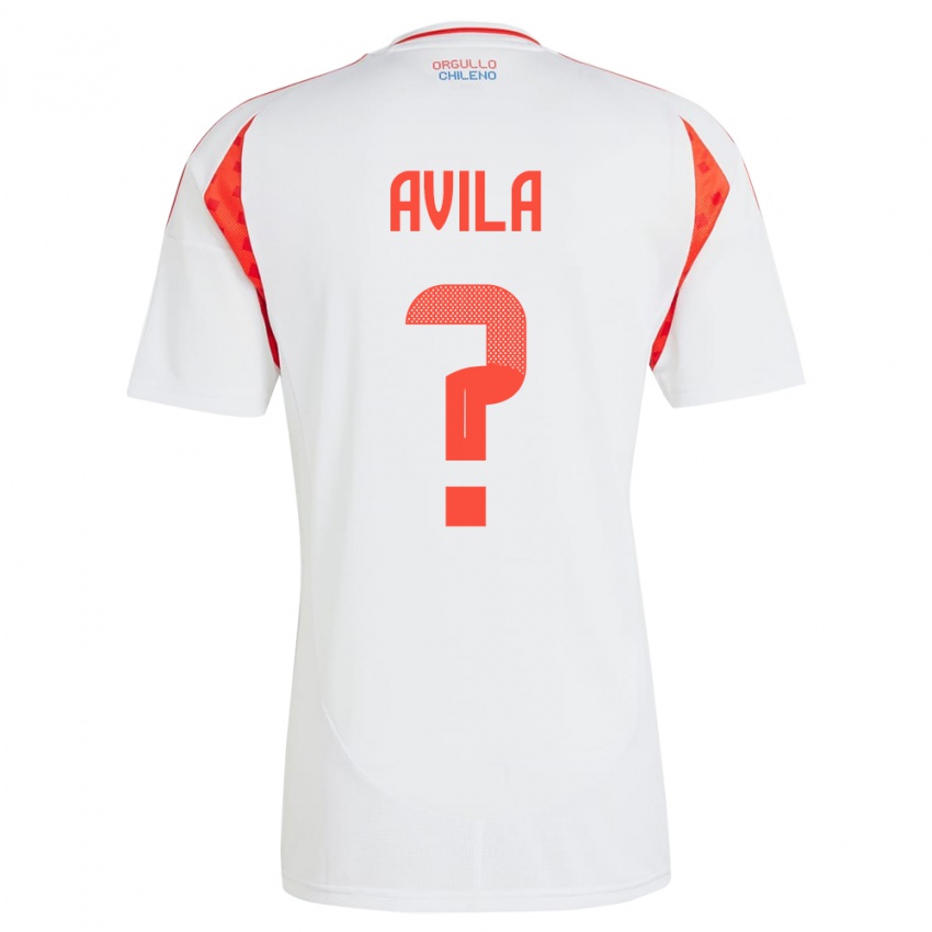 Børn Chile Gustavo Ávila #0 Hvid Udebane Spillertrøjer 24-26 Trøje T-Shirt