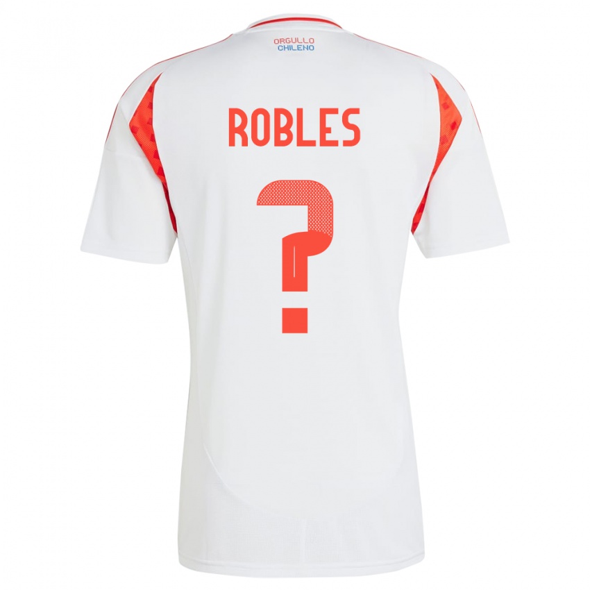 Børn Chile Diego Robles #0 Hvid Udebane Spillertrøjer 24-26 Trøje T-Shirt