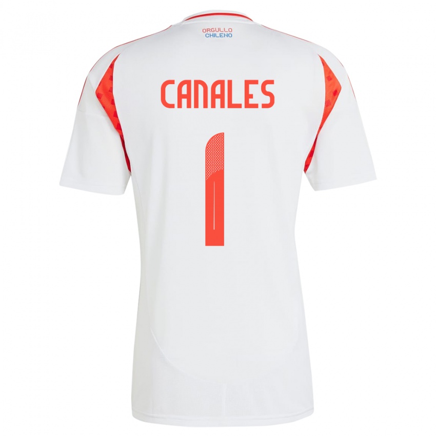 Børn Chile Antonia Canales #1 Hvid Udebane Spillertrøjer 24-26 Trøje T-Shirt