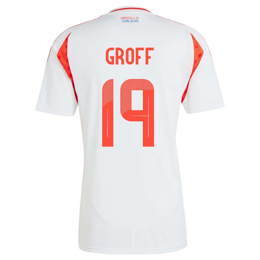 Børn Chile Llanka Groff #19 Hvid Udebane Spillertrøjer 24-26 Trøje T-Shirt