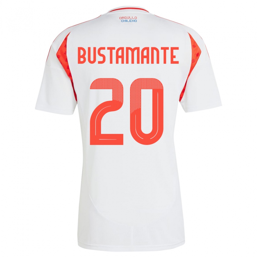 Børn Chile Paloma Bustamante #20 Hvid Udebane Spillertrøjer 24-26 Trøje T-Shirt