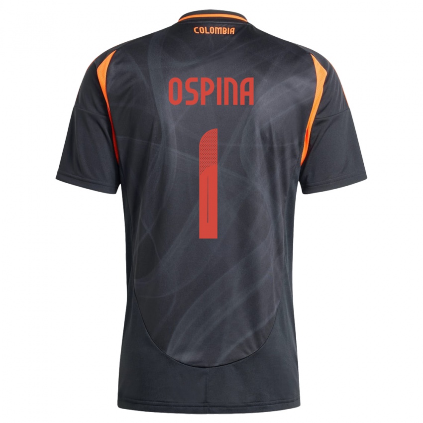 Børn Colombia David Ospina #1 Sort Udebane Spillertrøjer 24-26 Trøje T-Shirt