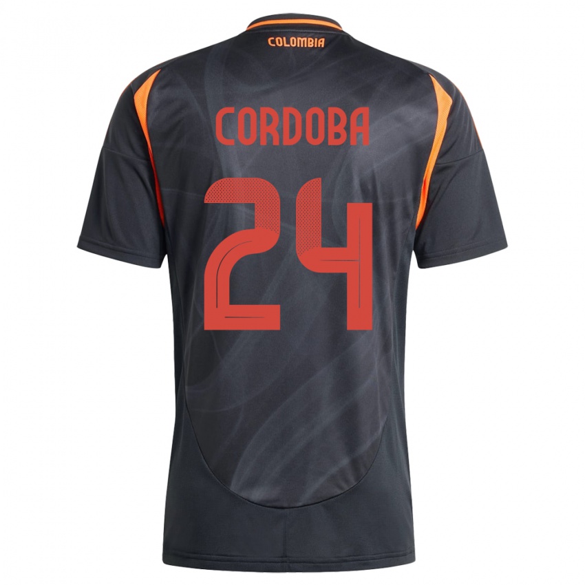 Børn Colombia Jhon Córdoba #24 Sort Udebane Spillertrøjer 24-26 Trøje T-Shirt