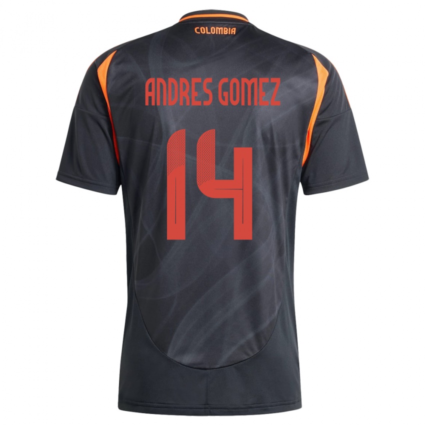 Børn Colombia Carlos Andrés Gómez #14 Sort Udebane Spillertrøjer 24-26 Trøje T-Shirt