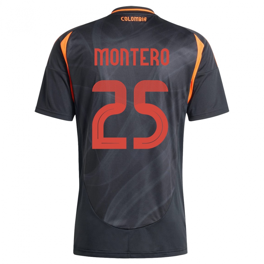 Børn Colombia Álvaro Montero #25 Sort Udebane Spillertrøjer 24-26 Trøje T-Shirt