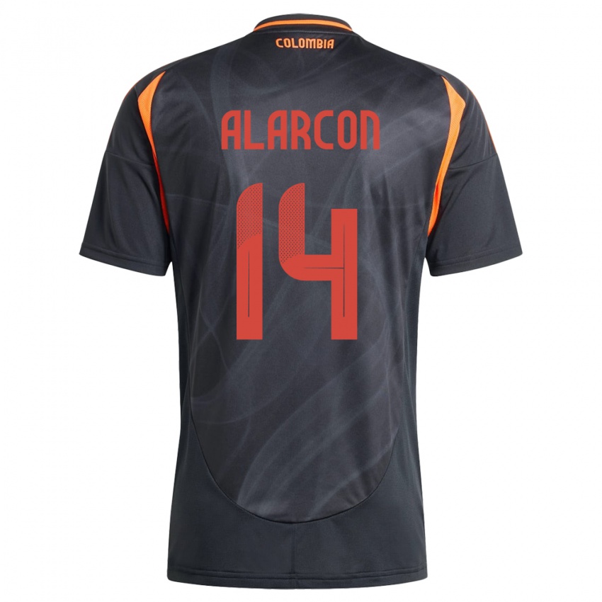 Børn Colombia Andrés Alarcón #14 Sort Udebane Spillertrøjer 24-26 Trøje T-Shirt